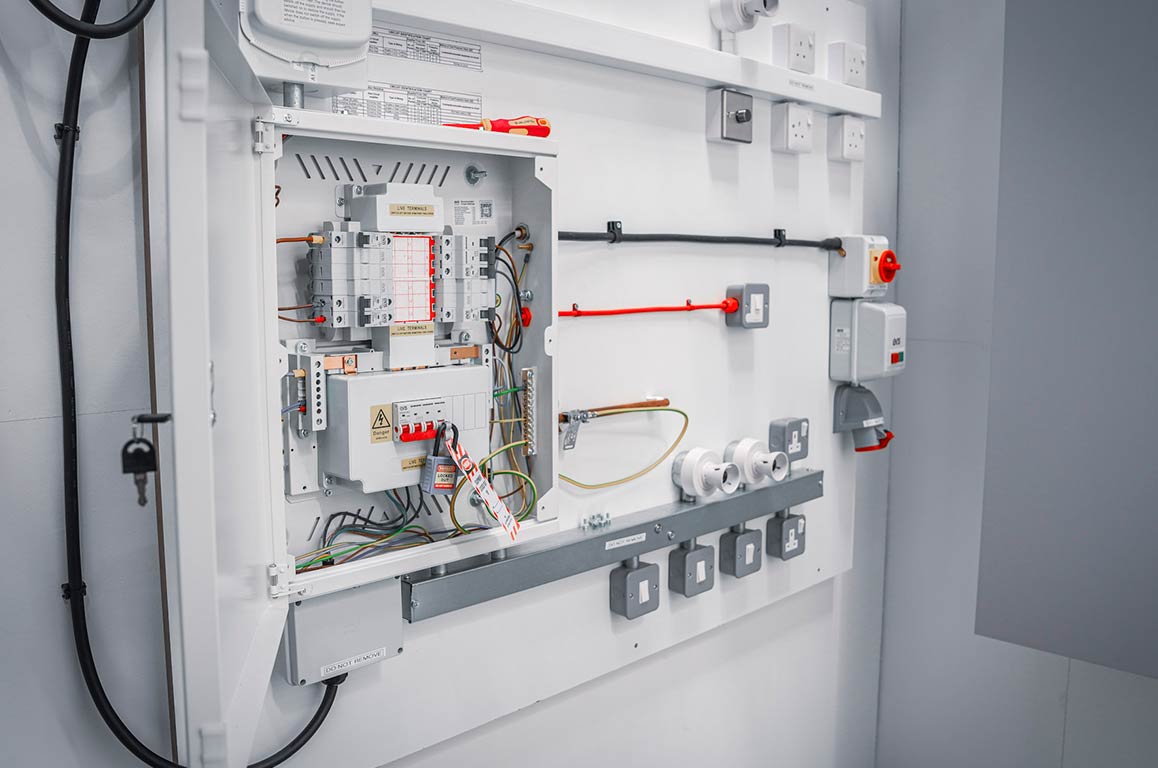 Individual electrical training bay at PASS Ltd Stevenage