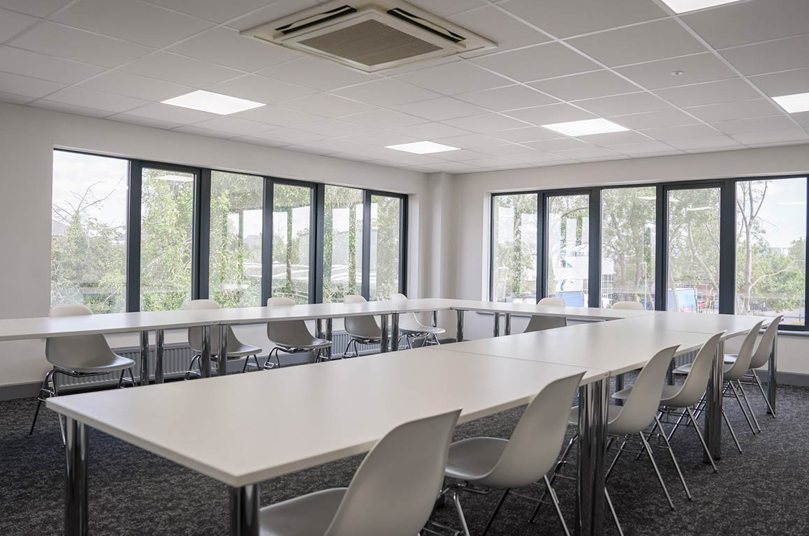 Classroom with view of the outside at PASS Stevenage